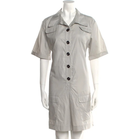 Baum und Pferdgarten Button Front Cotton Silk Gray Short Sleeve Romper US10 DE40 - Picture 1 of 12